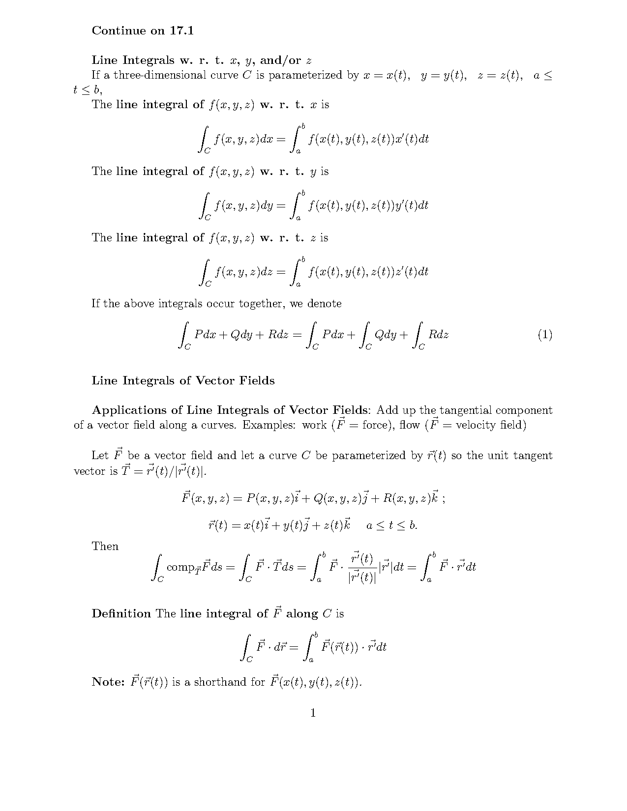 evaluate the line integral cf dr for the vector field