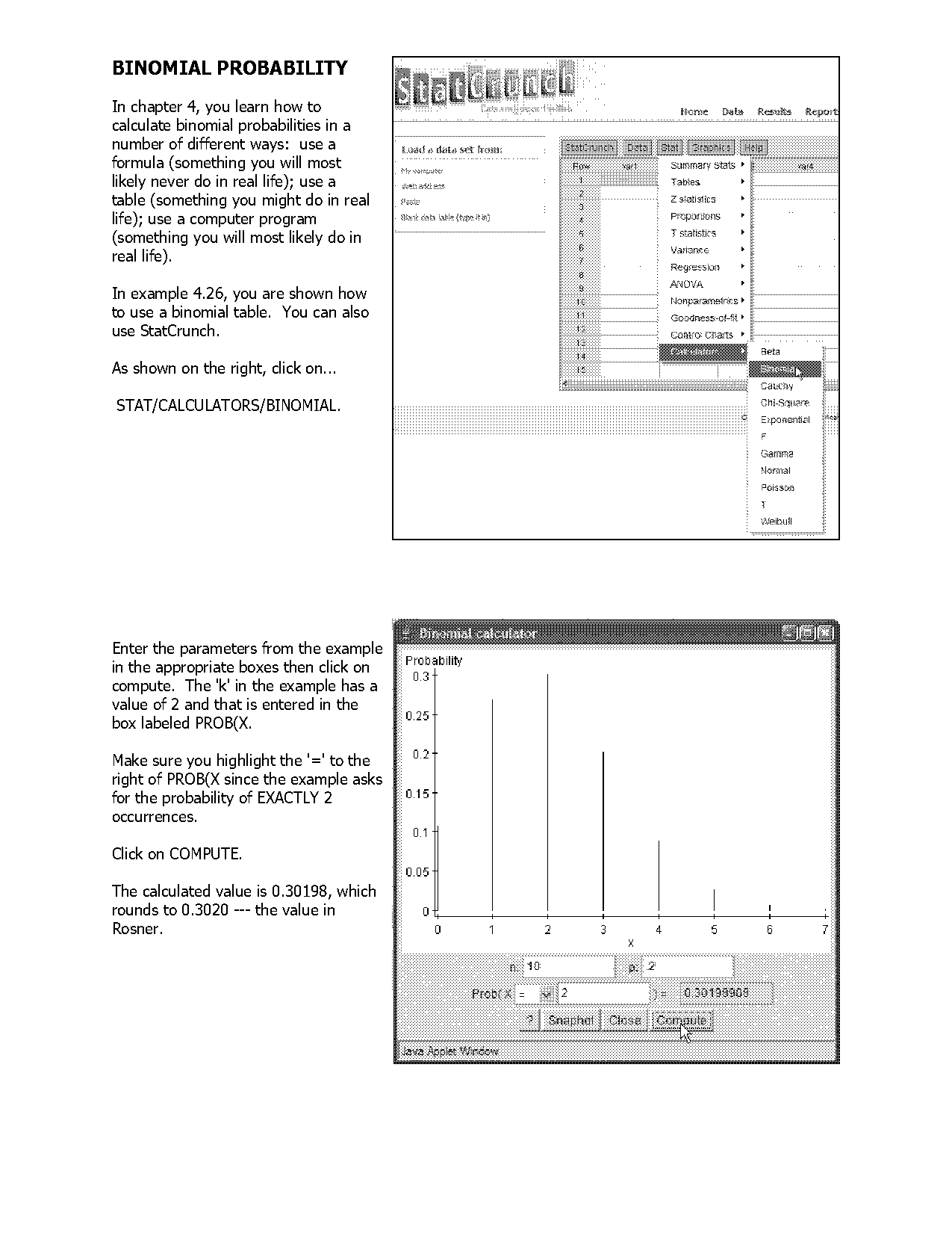 how to use binomial probability table