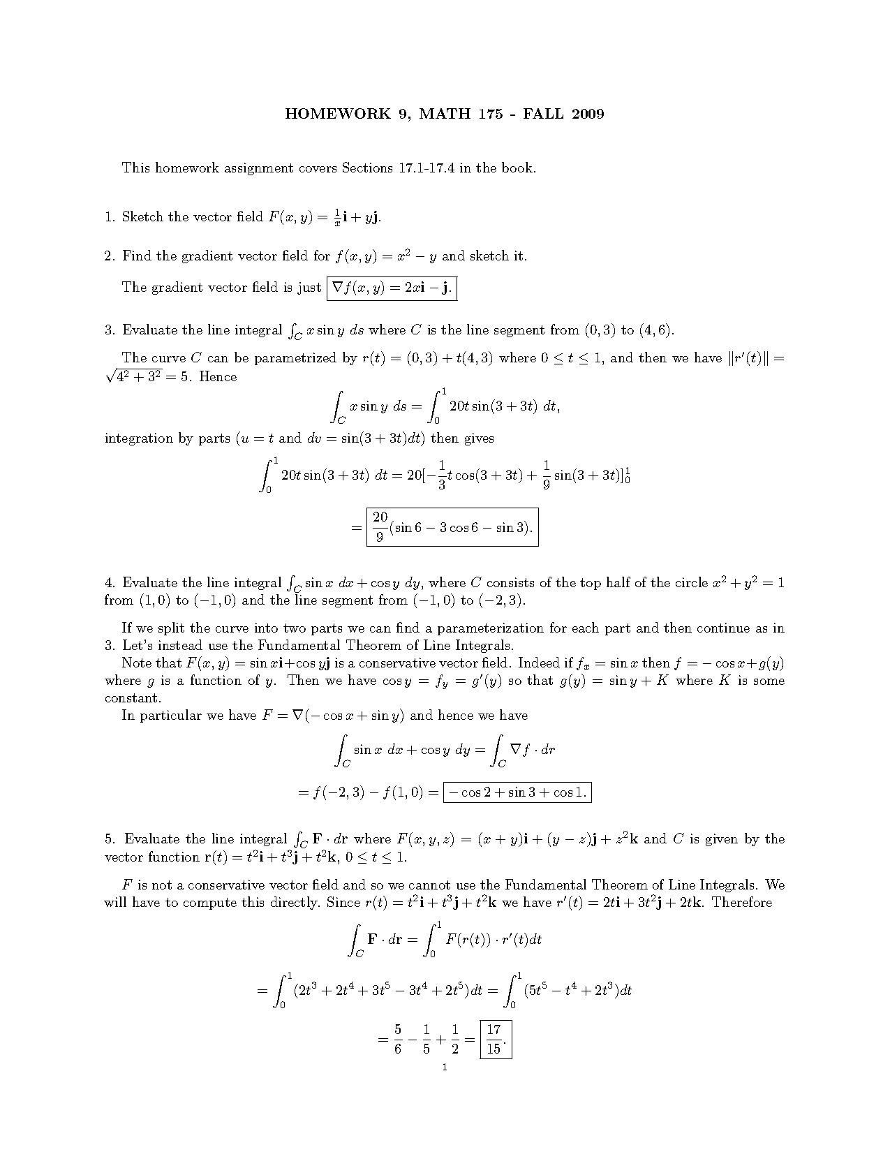 evaluate the line integral cf dr for the vector field