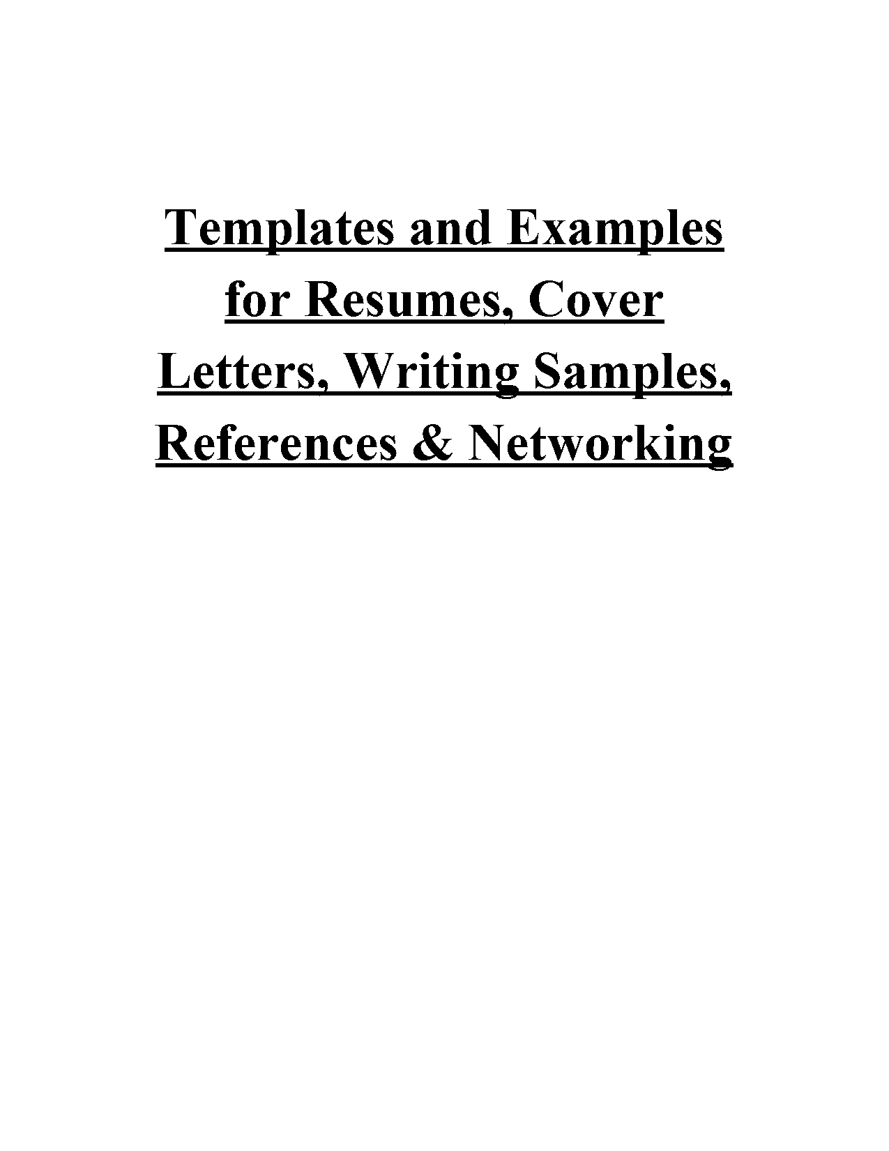 application writing sample cover page