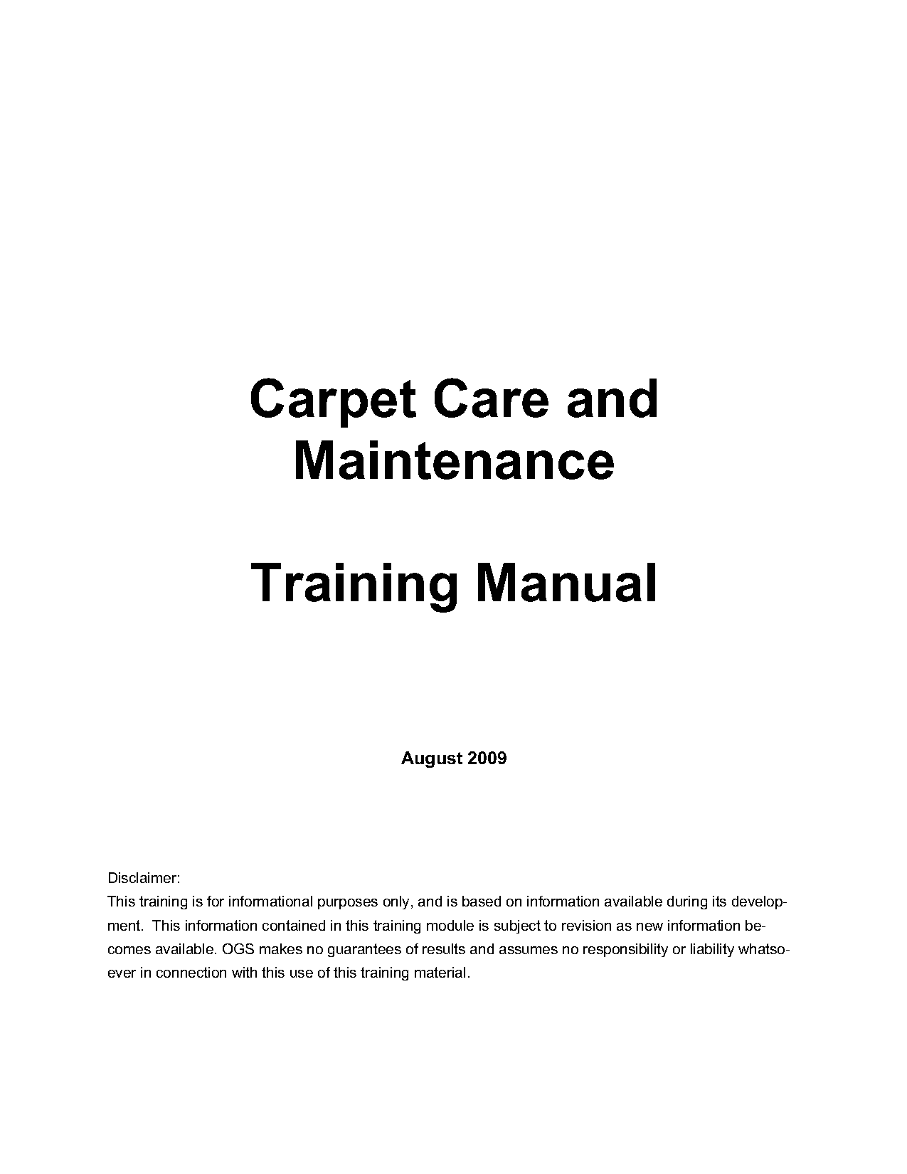 training manual of housekeeping