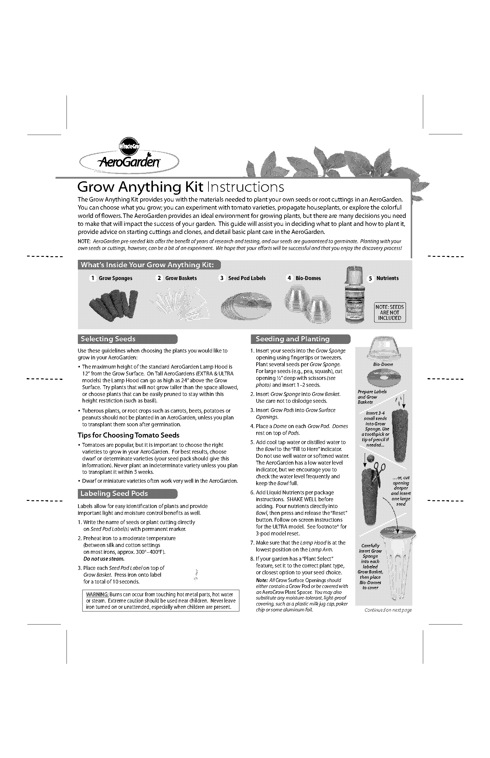 seed germination kit instructions