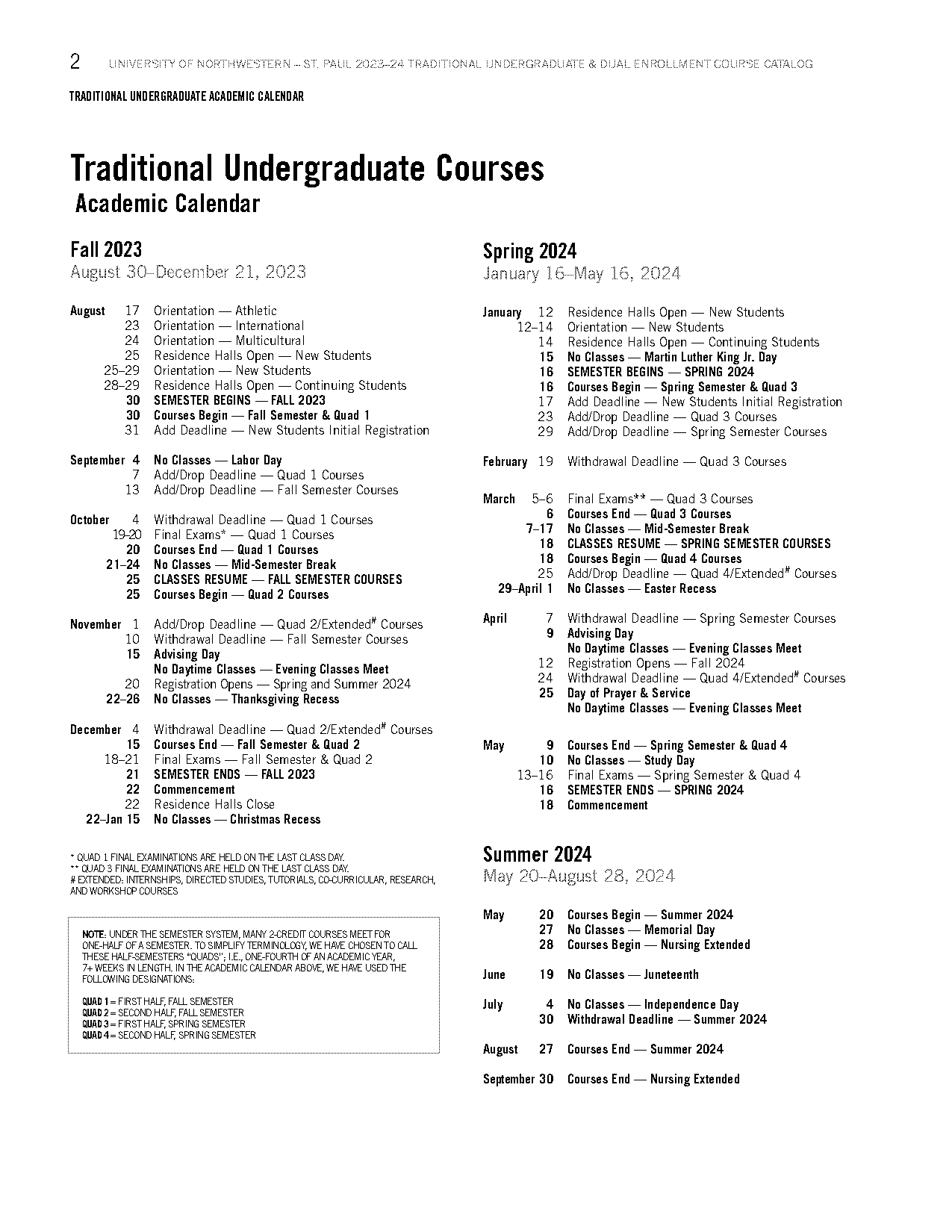 roseville college school term dates