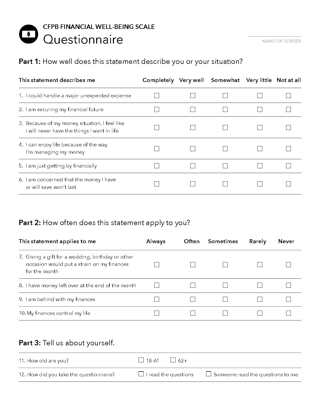 well being questionnaire questions