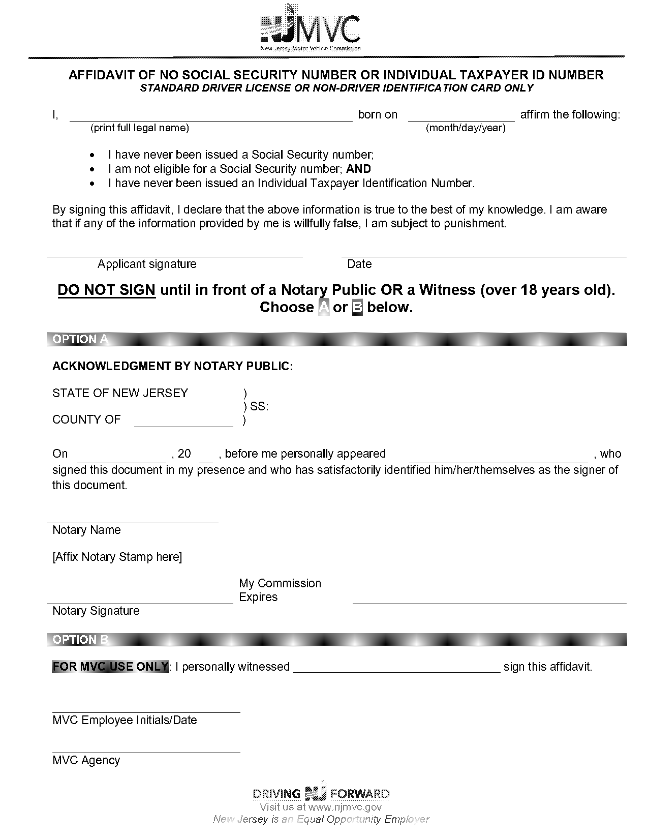 what is ss on a notary form