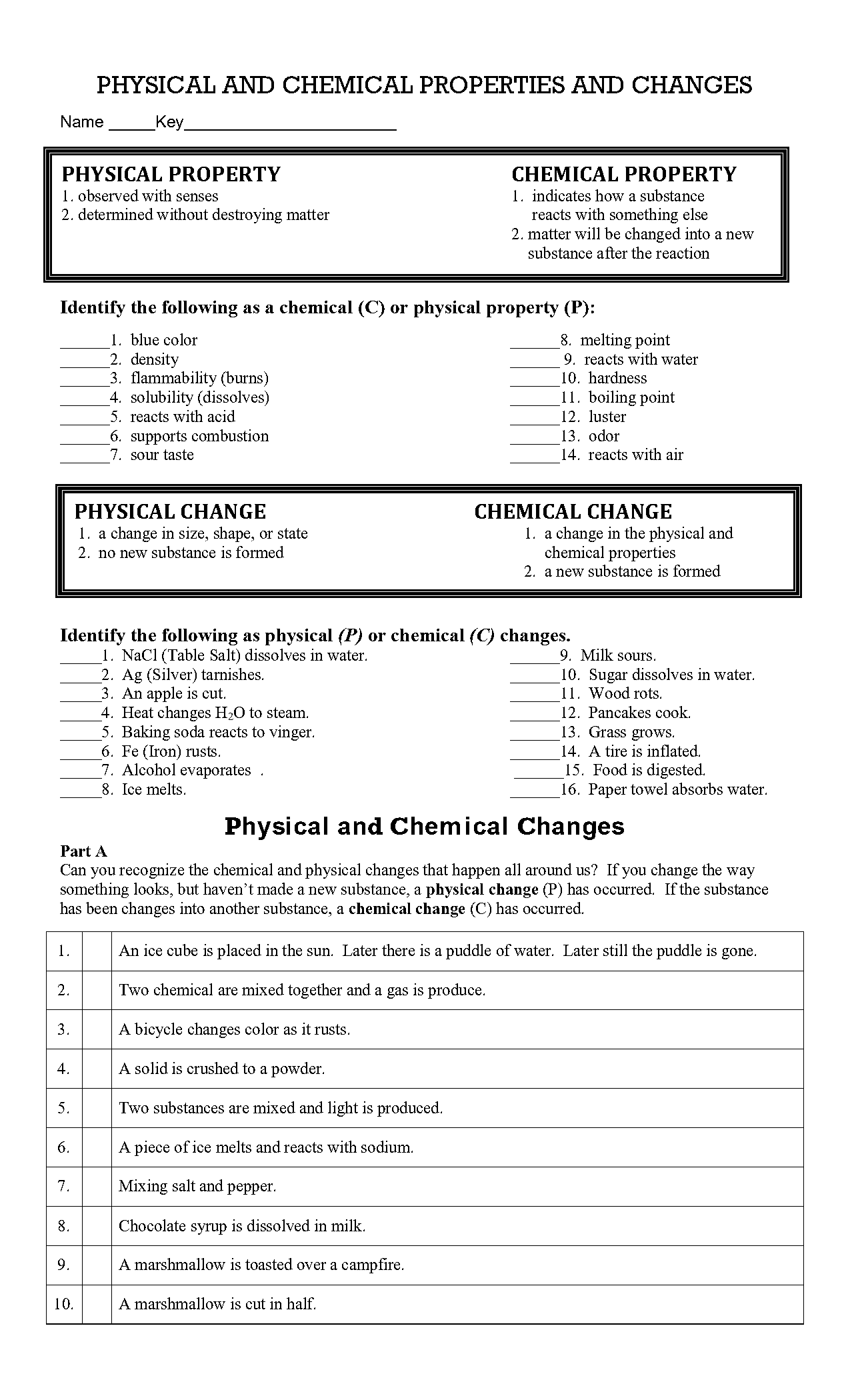 phyisical or chemical property