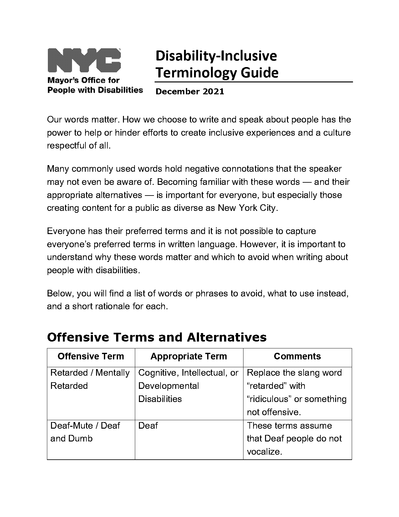 pc term refering to disability