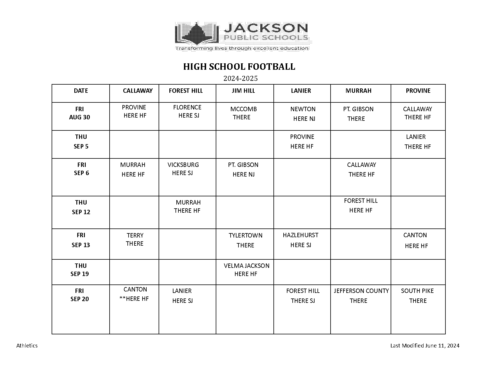 south central football schedule