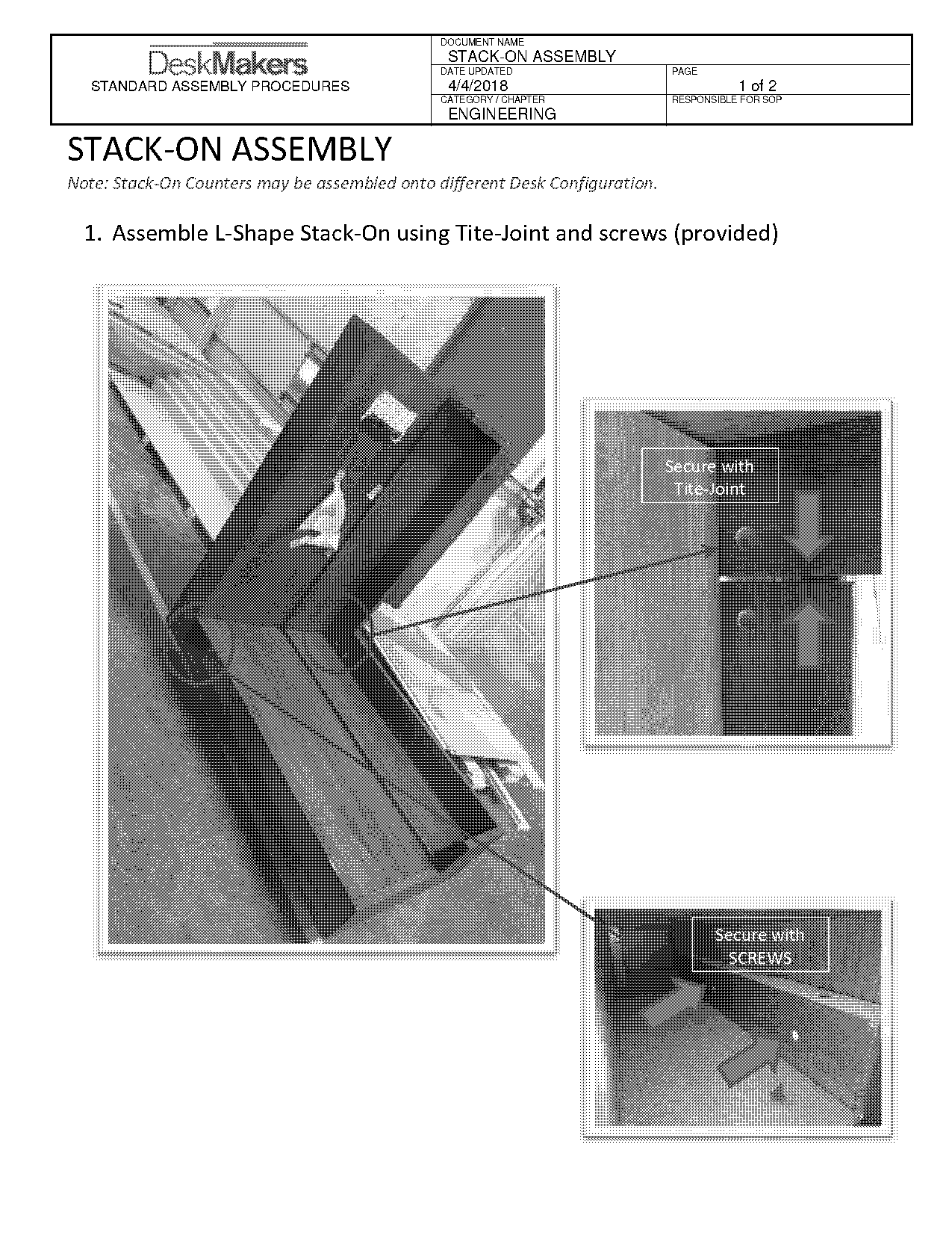 l shape counter table