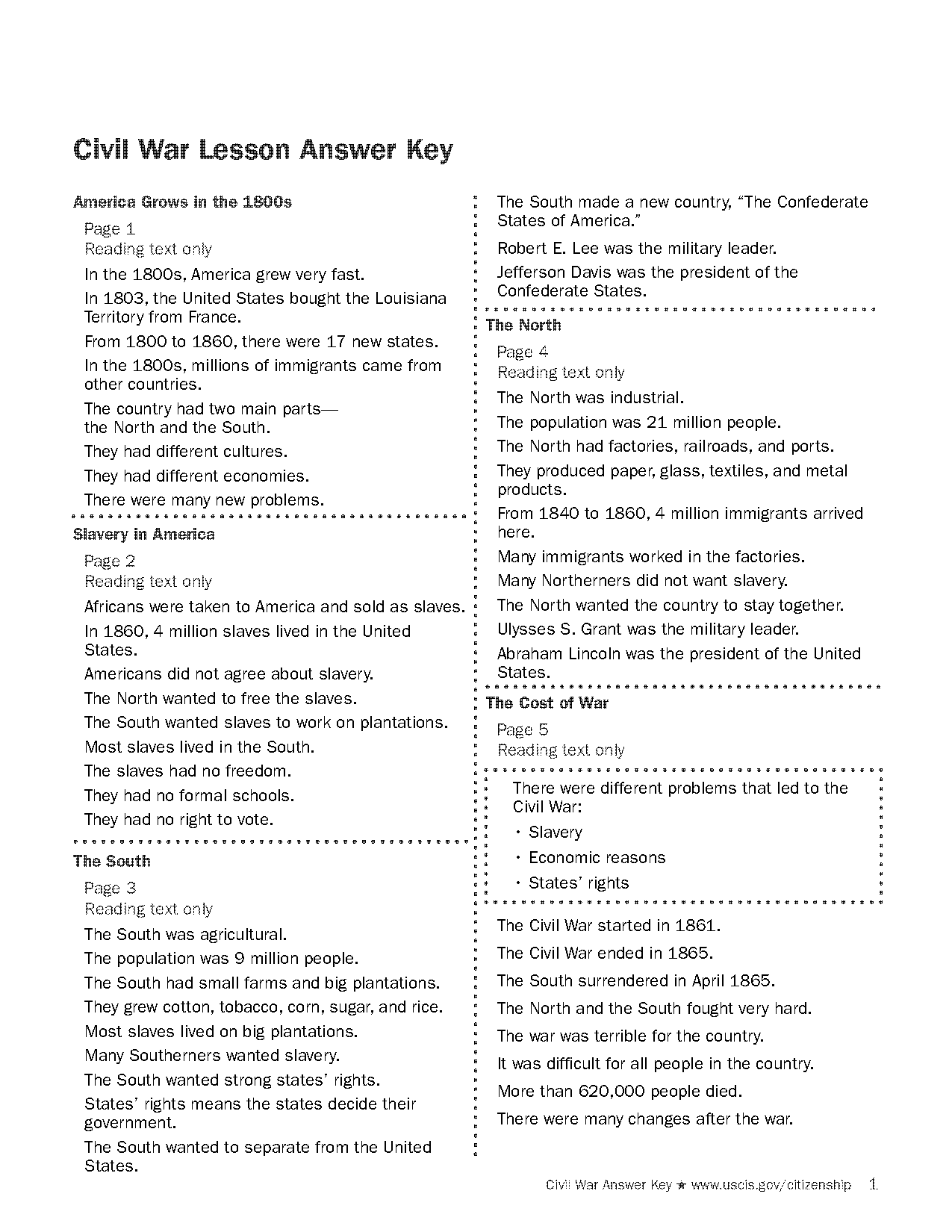 causes of the civil war study guide answer key