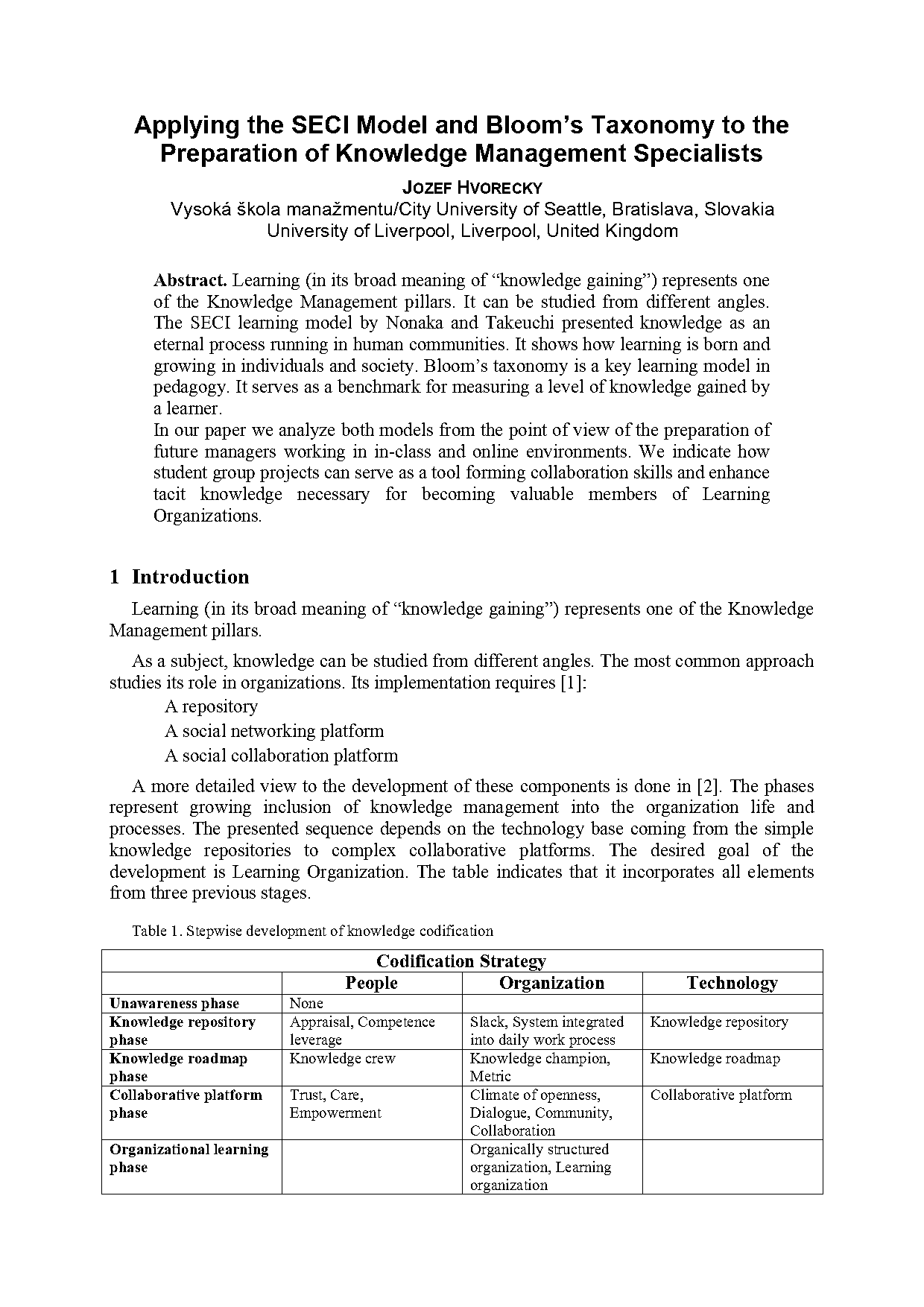 example of socialization in seci model