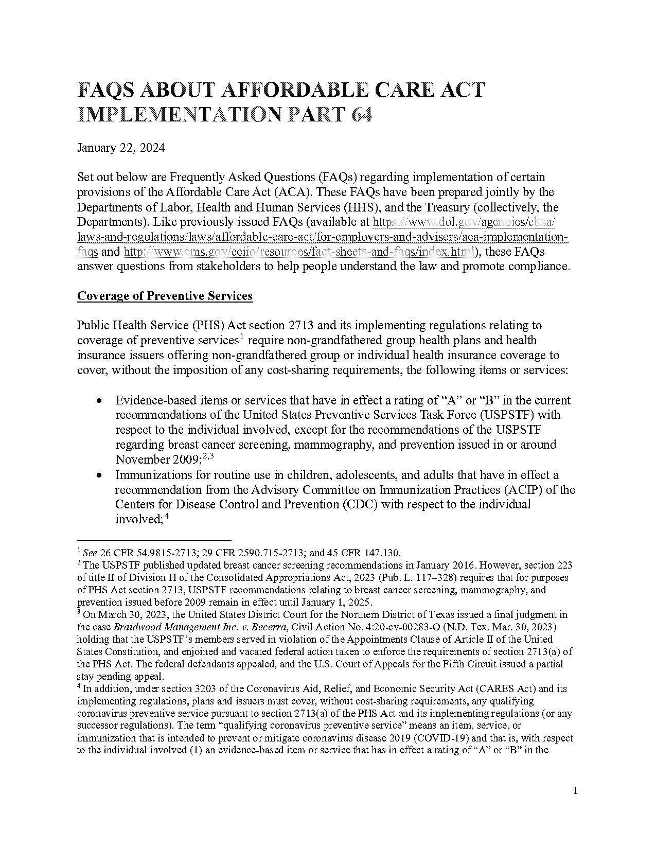 faqs about the affordable care act implementation part ii