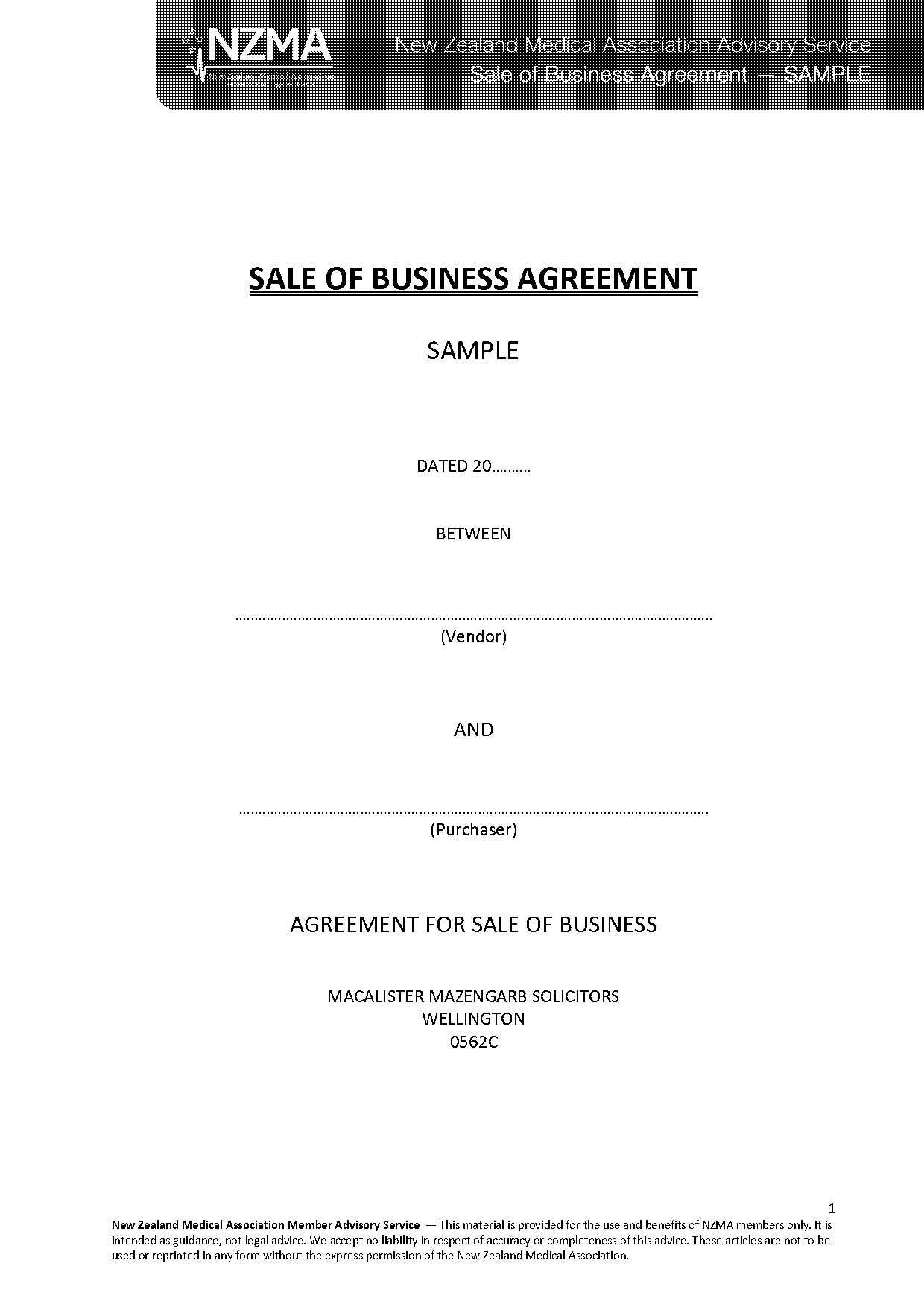 simple business sales agreement