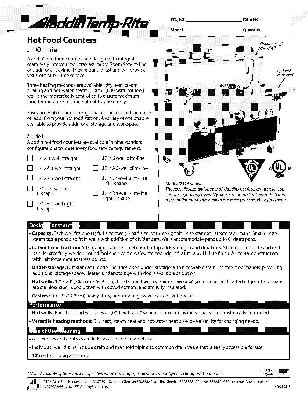 l shape counter table