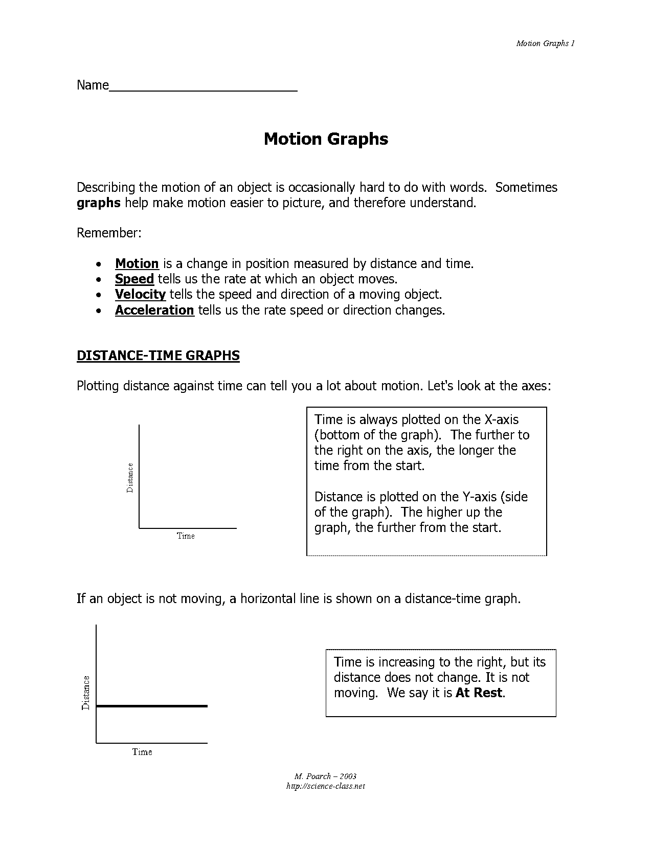 worksheet graphing motion answers