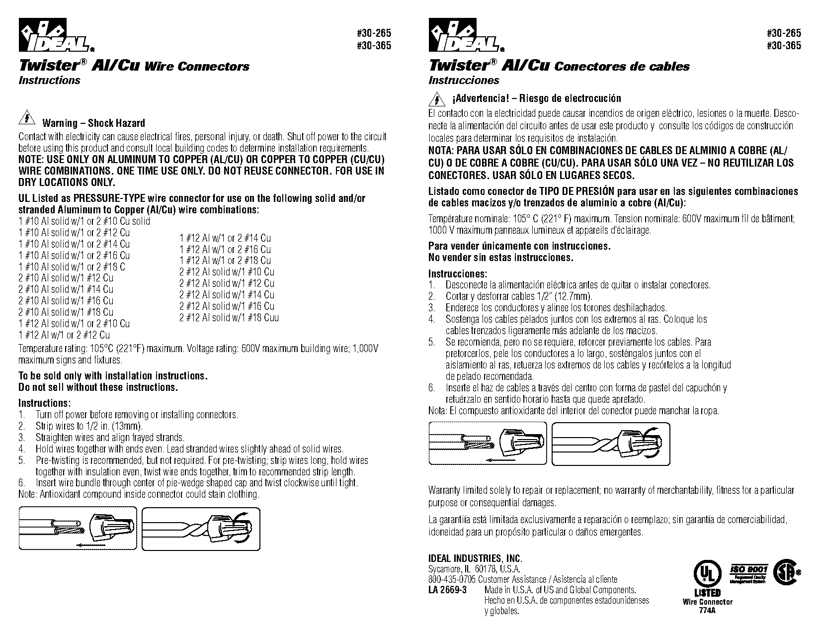 ideal wire nut installation instructions