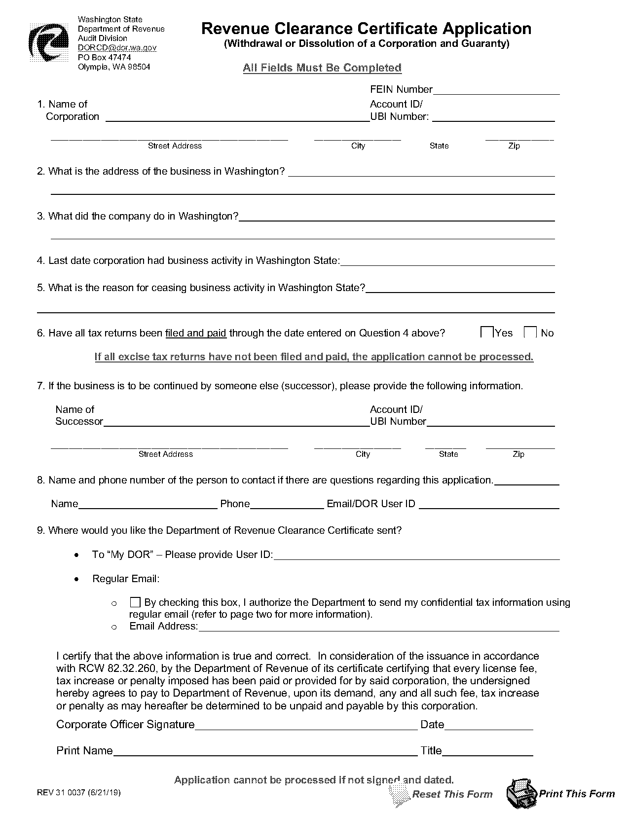 llc application form washington state