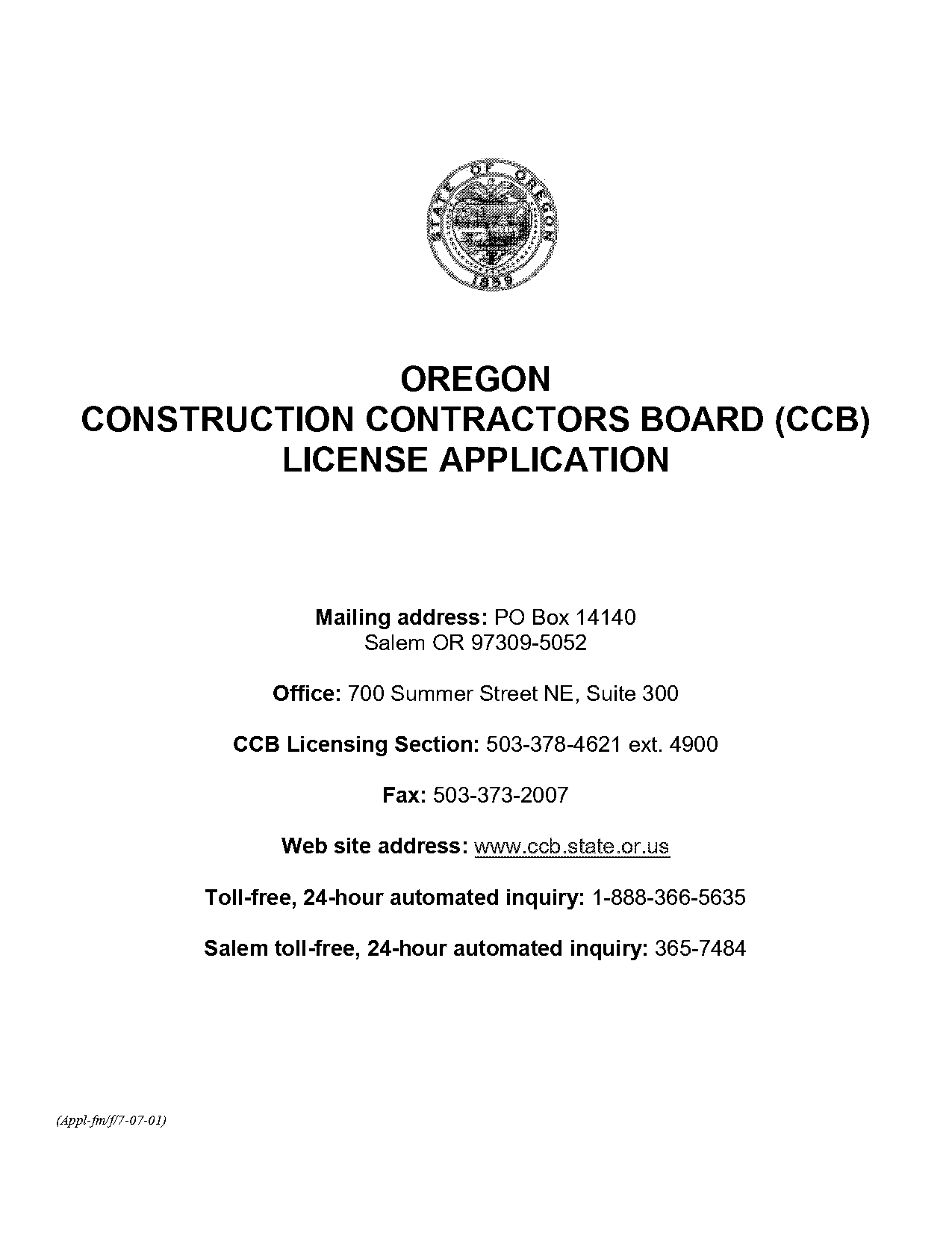 ccb license application oregon