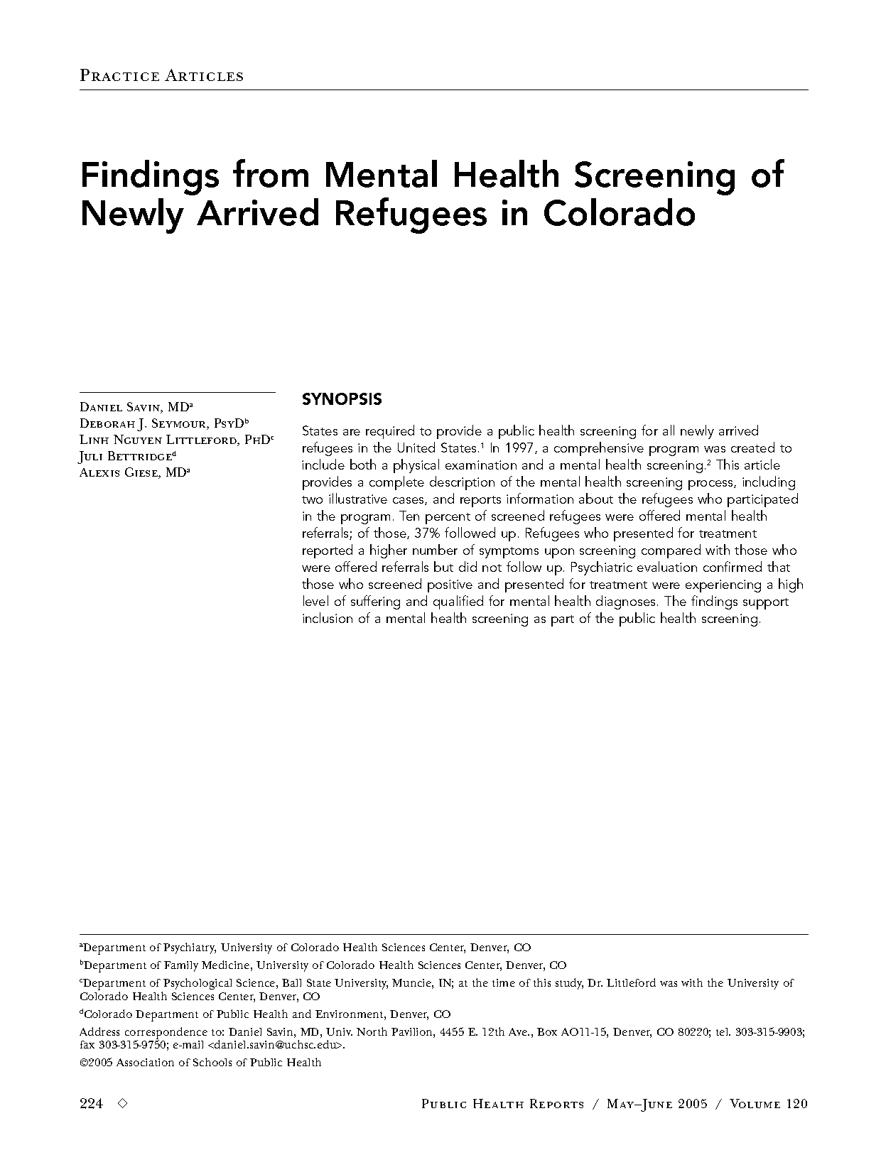 mental health science articles