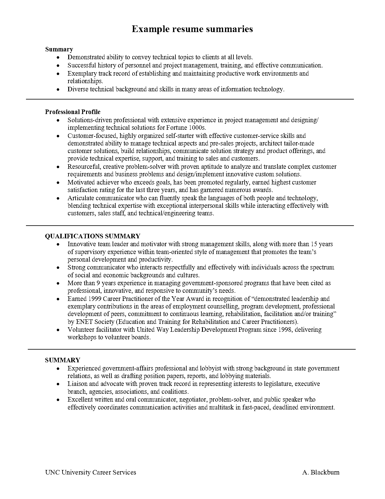 how to write a professional summary on resume