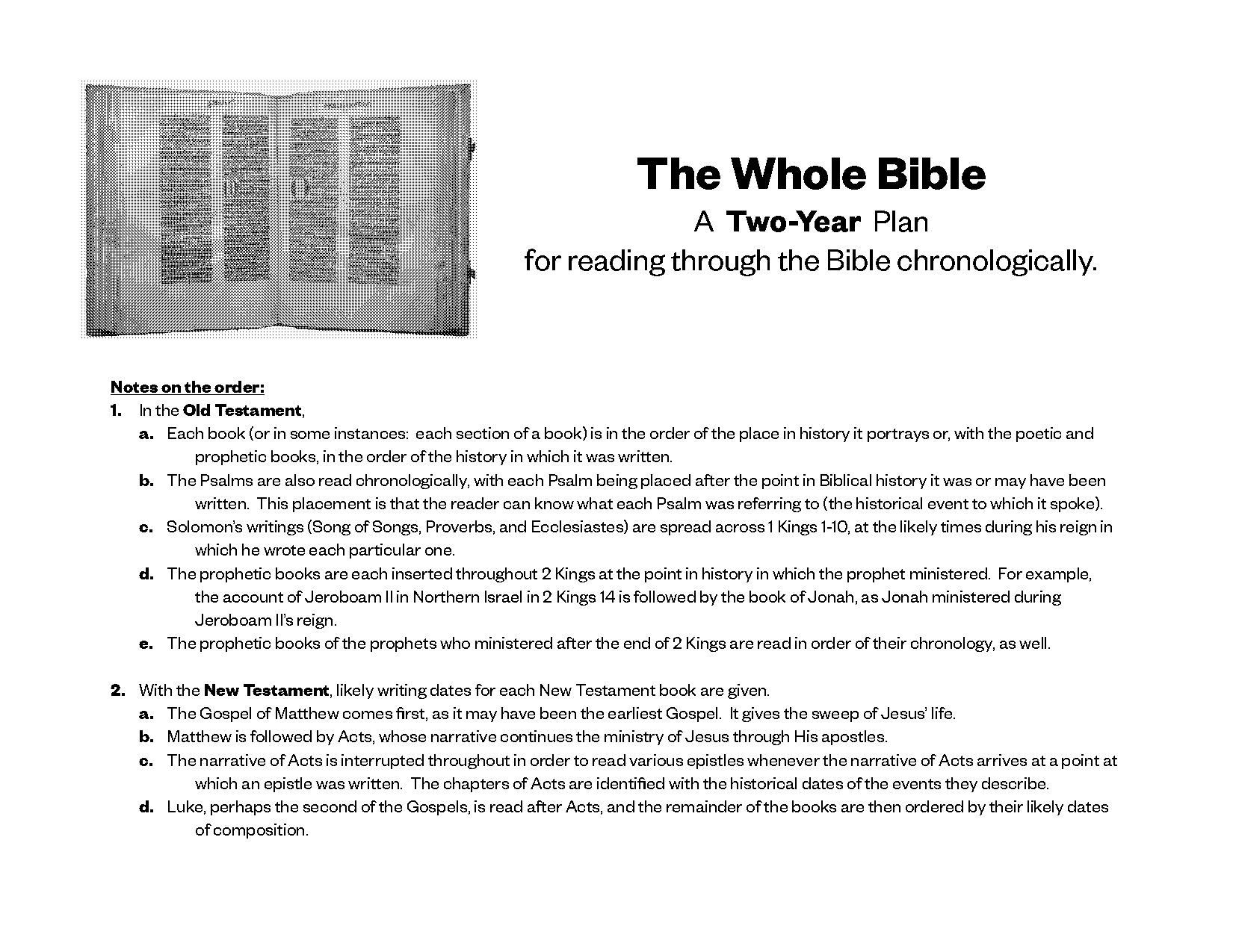 bible in chronological order in a year