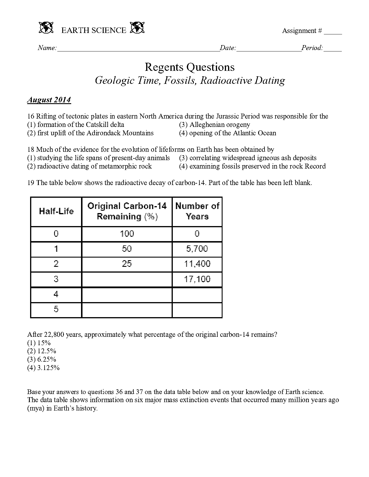 sedimentary rocks worksheet earth science regents