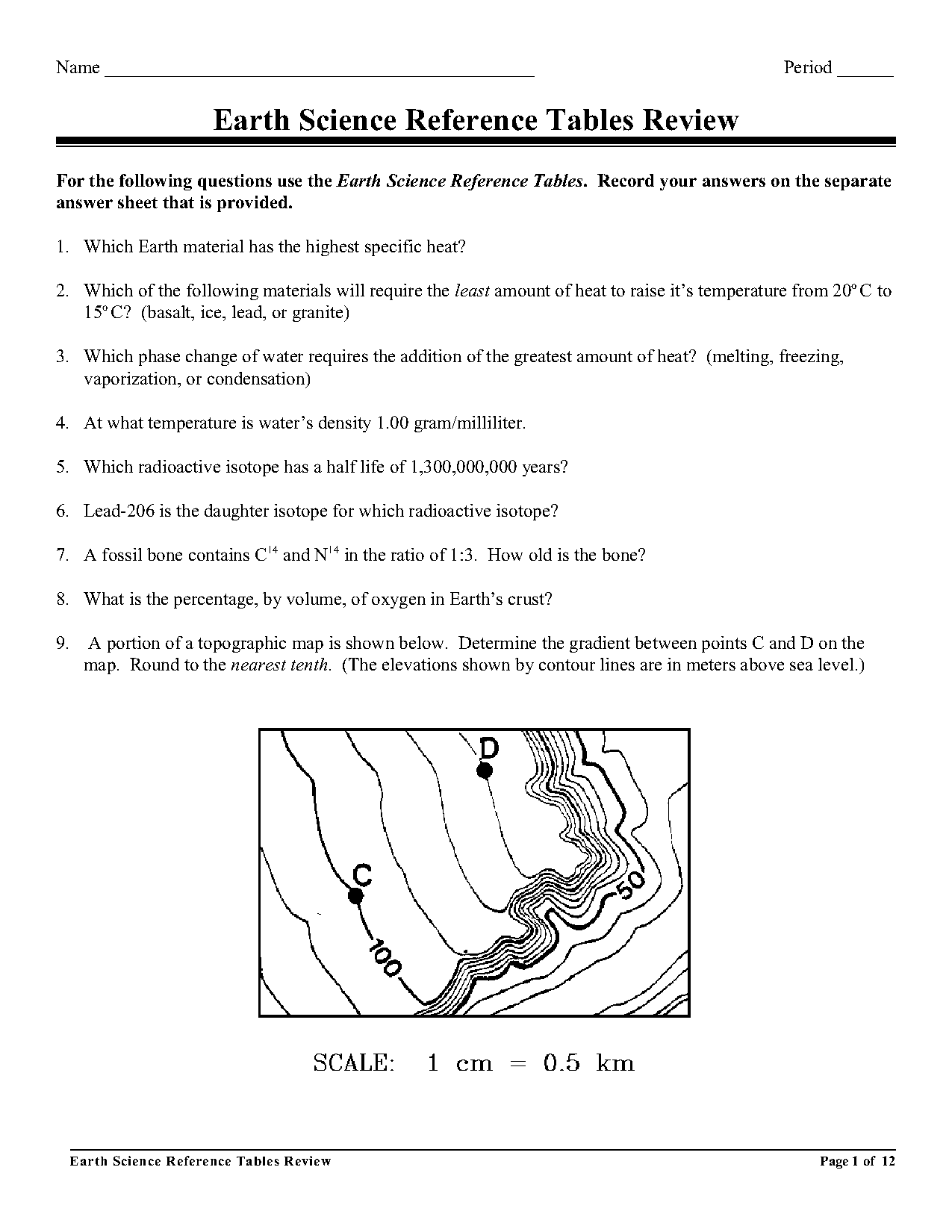 sedimentary rocks worksheet earth science regents