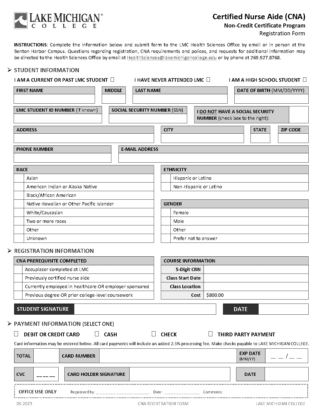 cna school registration template