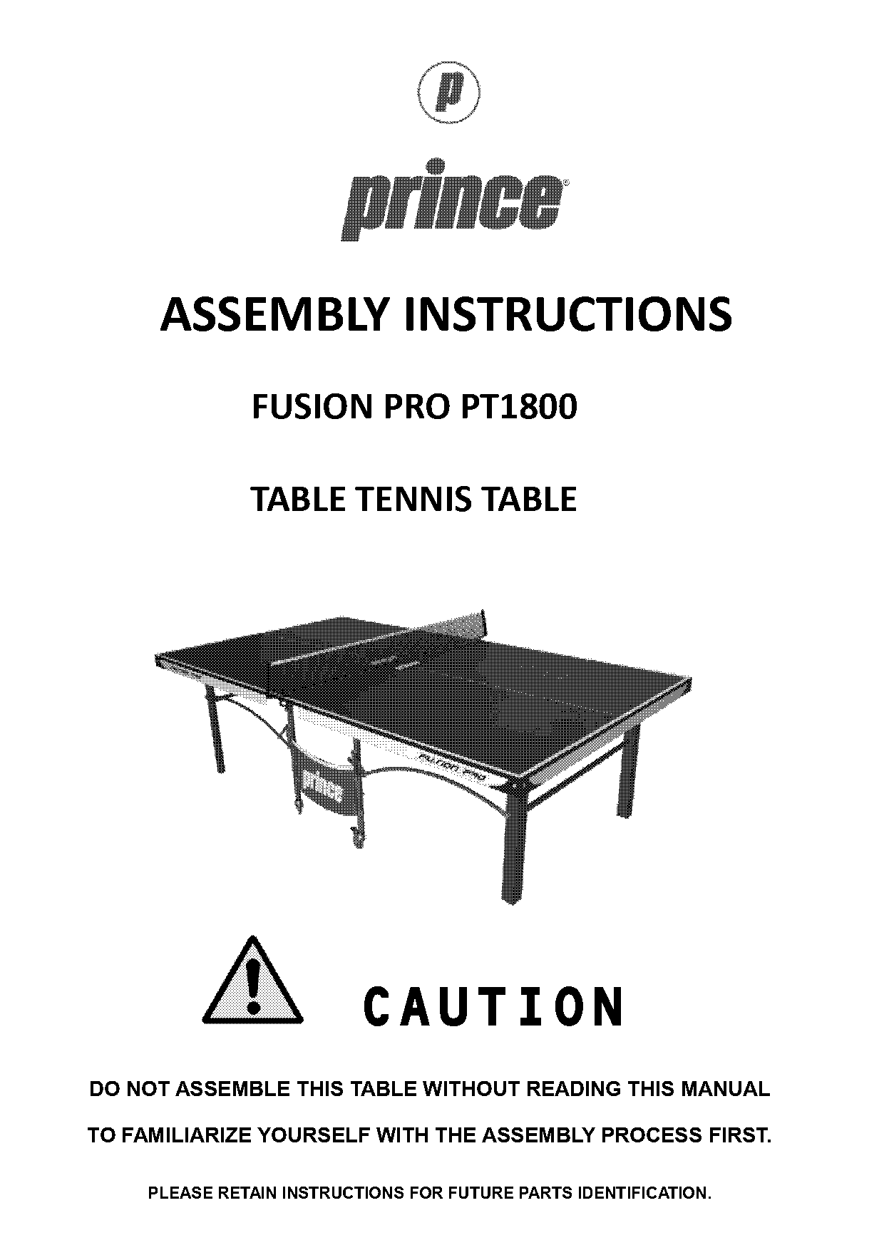 prince ping pong table assembly instructions