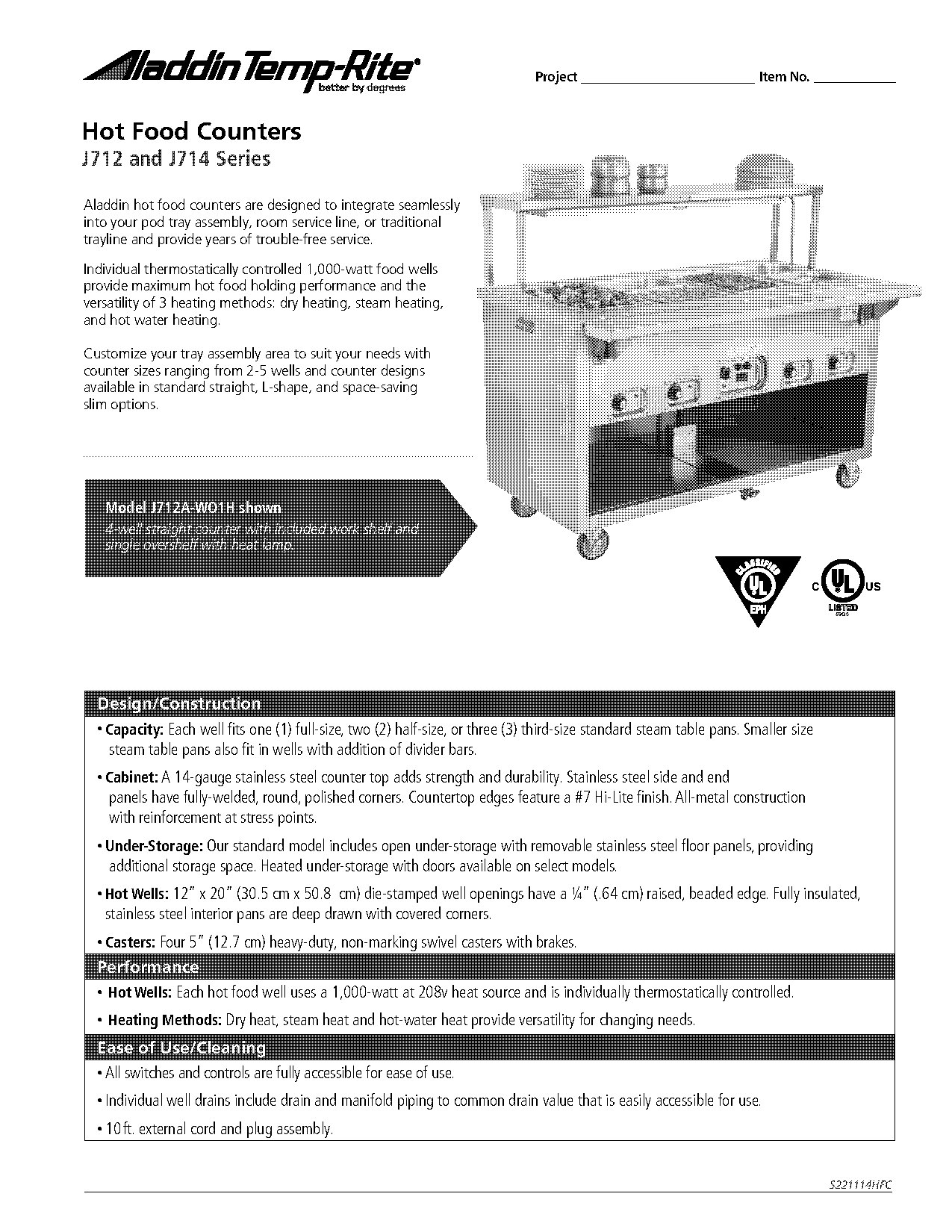 l shape counter table