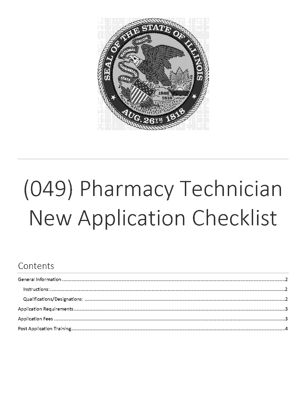 pharmacy application license and certification