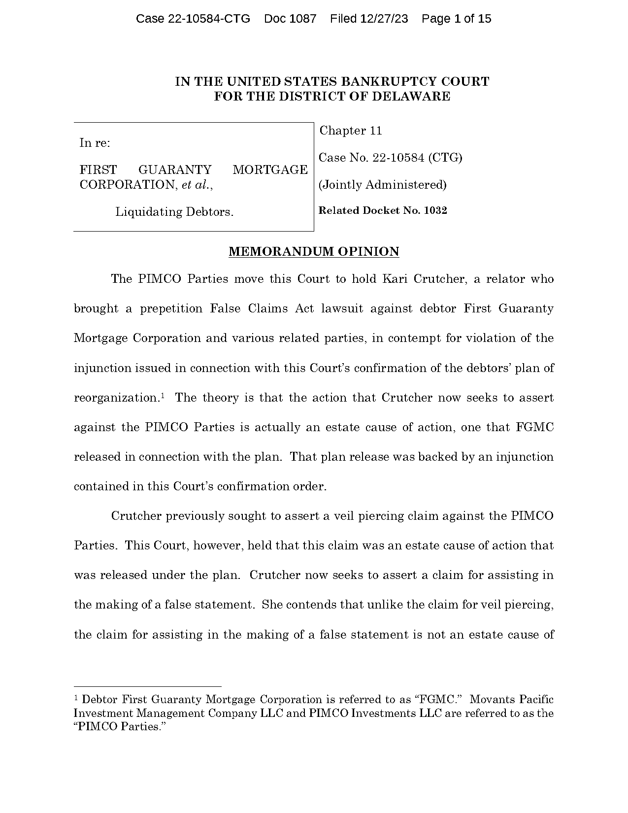 how many lawsuits were filed against first guaranty mortgage corporation