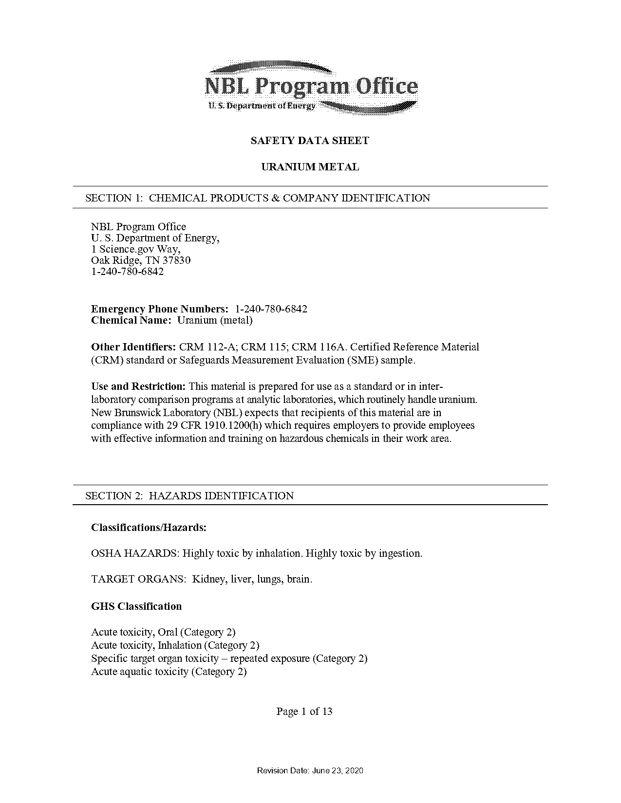 uranium trichloride physical properties