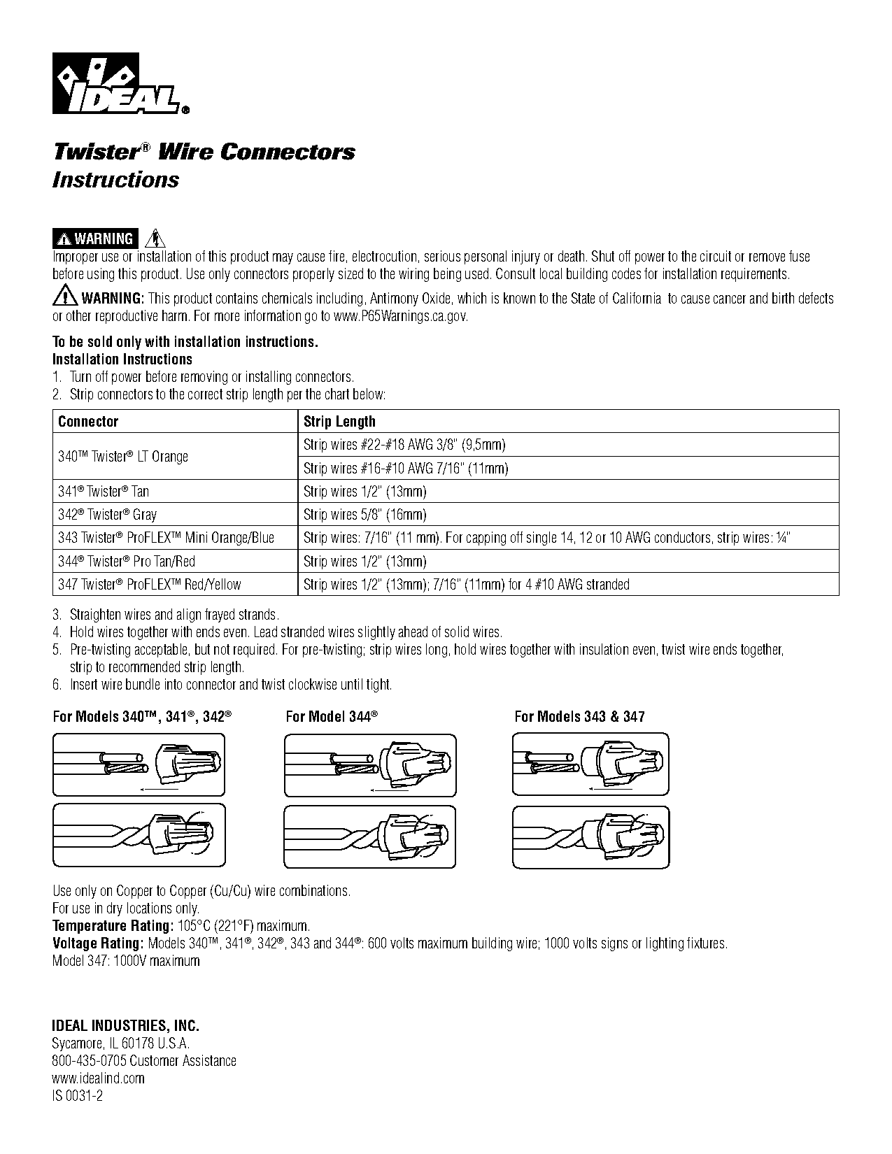 ideal wire nut installation instructions